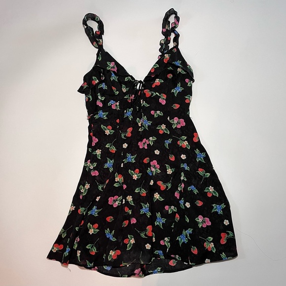Zara Dresses & Skirts - Zara Black Fruit Print Mini Dress